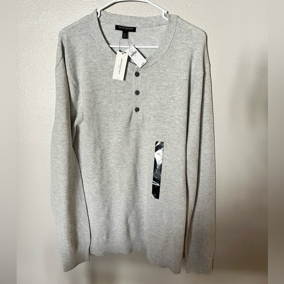 Banana Republic Other - NWT Banana Republic Heather Gray Waffle Henley XL